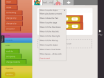 Hopscotch's interface with code blocks on the left and coding area on the right
